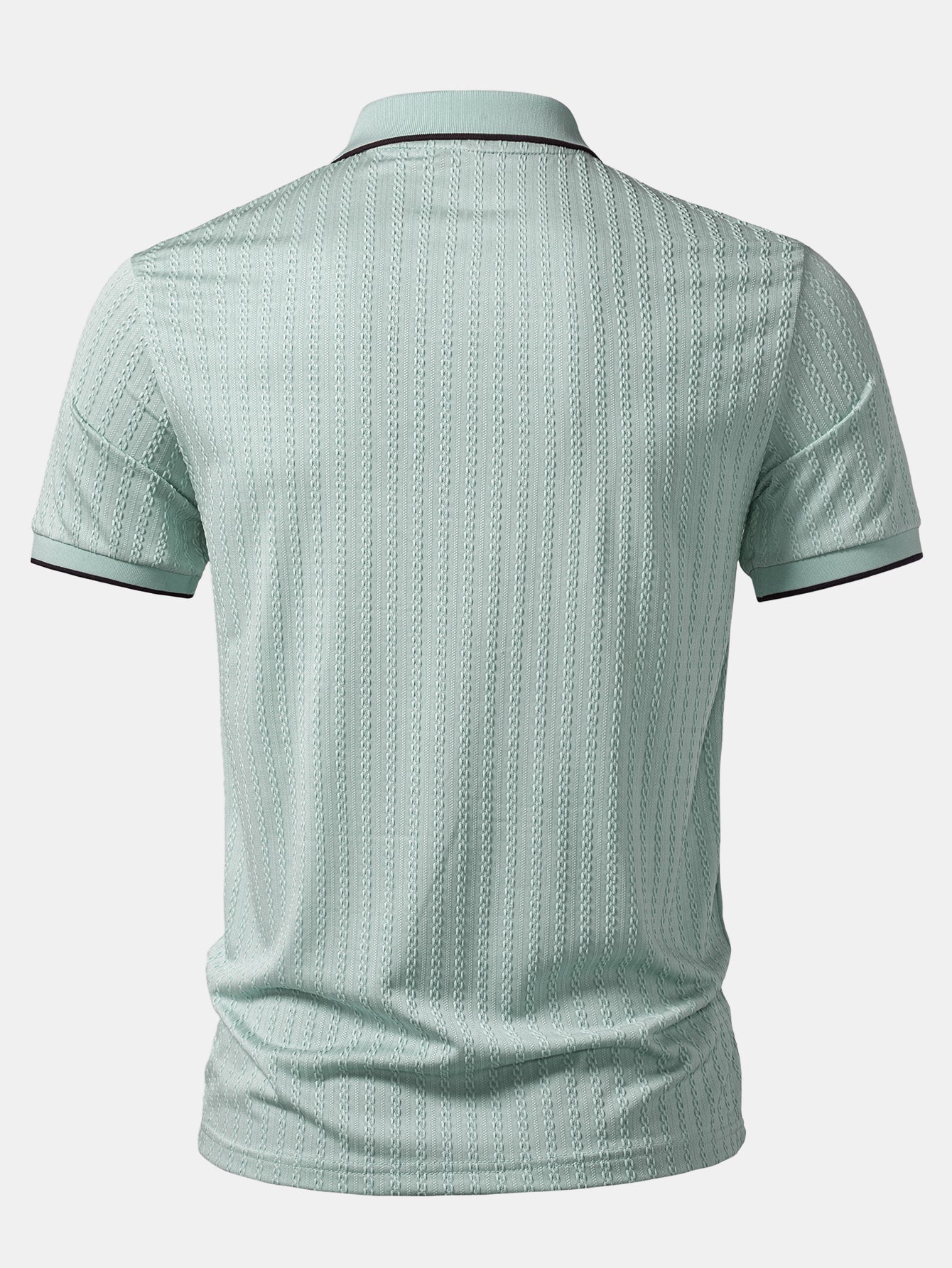Contrast Trim Textured Knit Polo