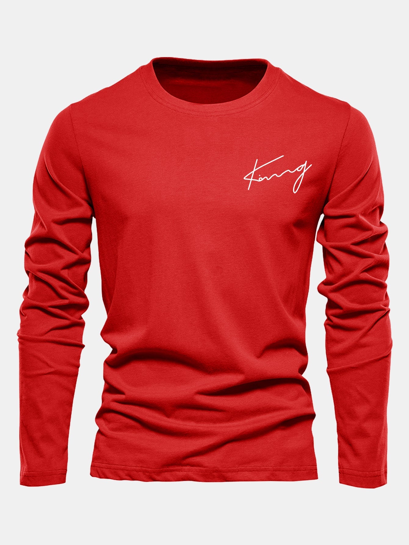 Long Sleeve King Print Cotton T-Shirt
