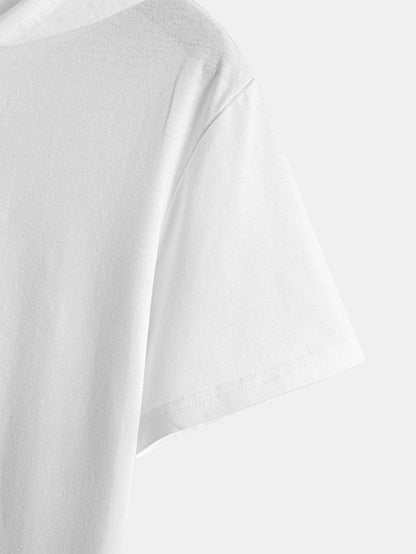 Short Sleeve Henley Hooded T-Shirt