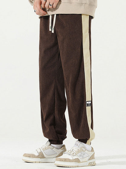 Side Stripe Corduroy Jogging Pants