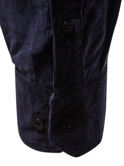 Regular Fit Cotton Corduroy Shirt With Pockets