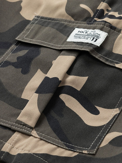 Camouflage Drawstring Cargo Shorts