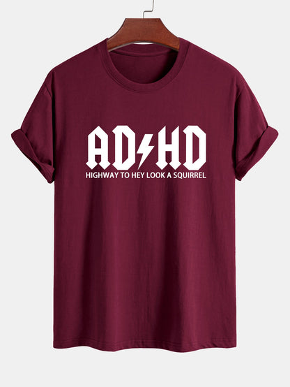 Regular Fit ADHD Print Cotton T-Shirt