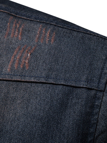 Washed Denim Western Shirt With Pockets