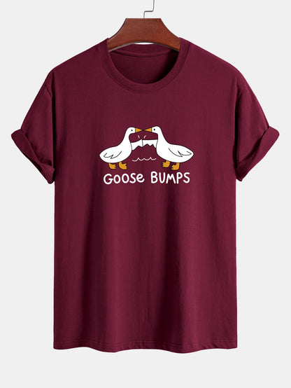 Regular Fit Goose Fist Bump Print Cotton T-Shirt