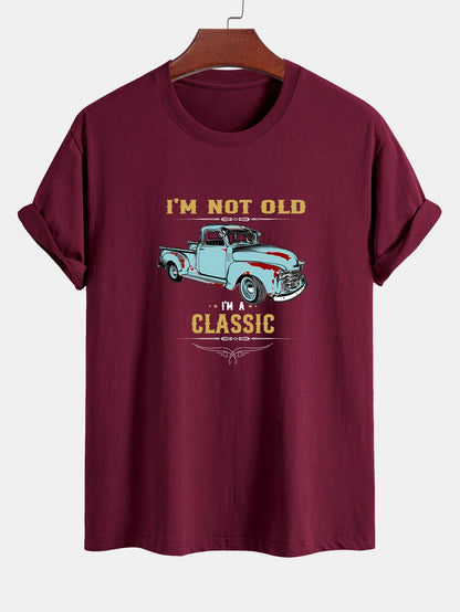 Regular Fit Classic Car Print Cotton T-Shirt