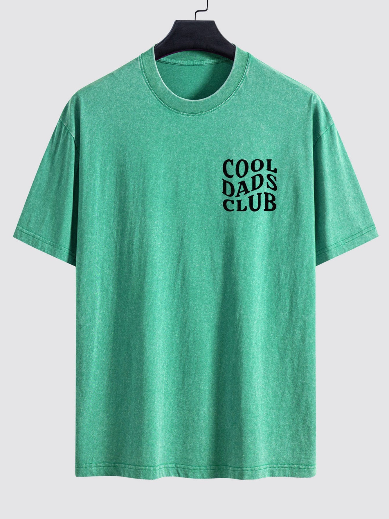 Cool Dads Club Print Washed Distressed Drop Shoulder T-Shirt
