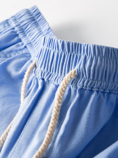 Linen And Cotton Blend 11" Shorts