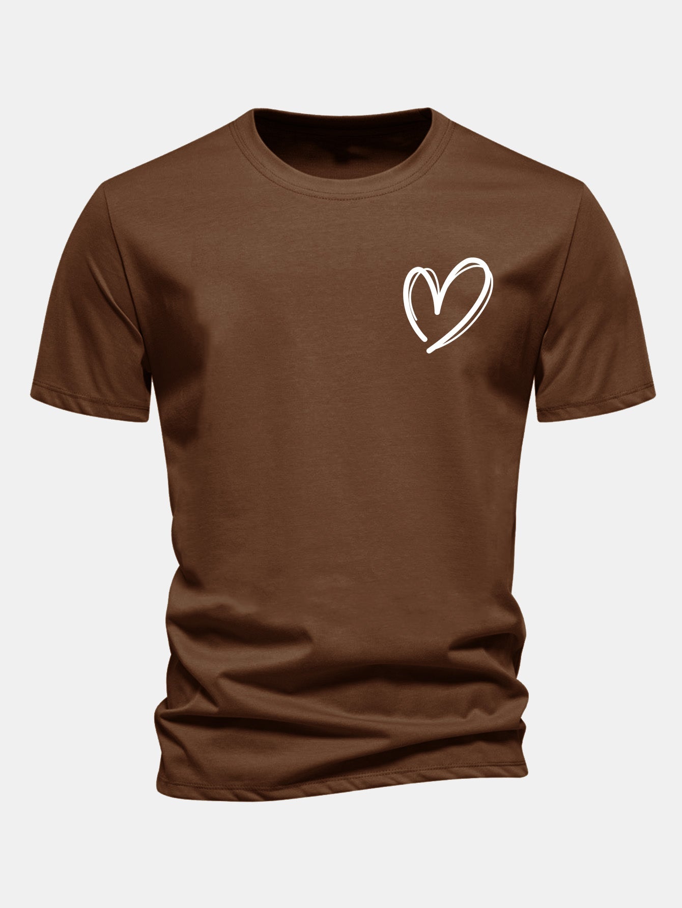 Regular Fit Heart Print Cotton T-Shirt