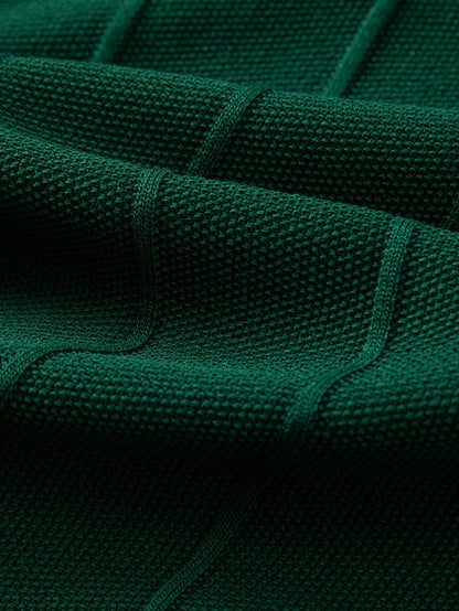 Stripe Jacquard Knit Polo Shirt