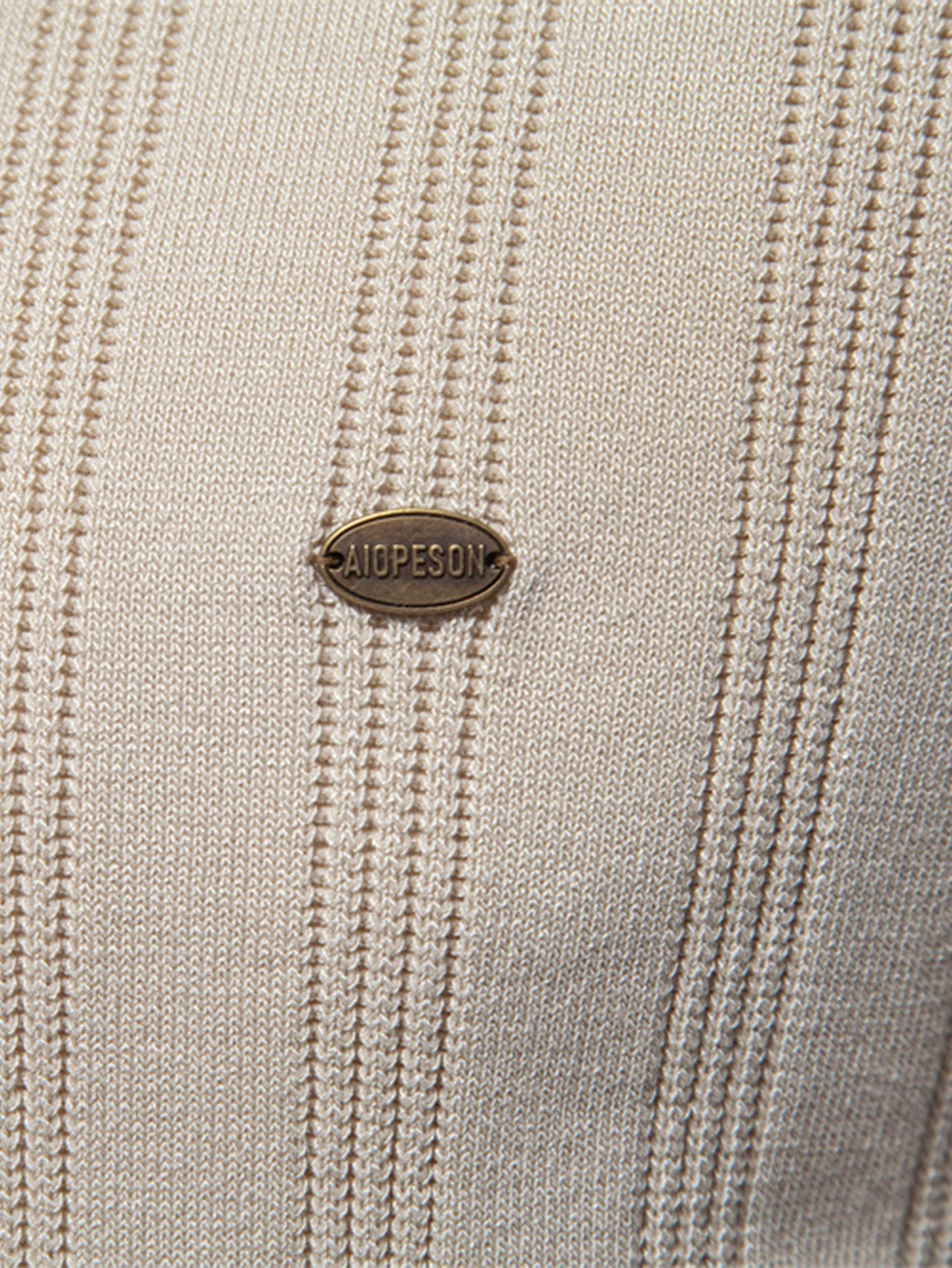 Stripe Knit Polo Shirt