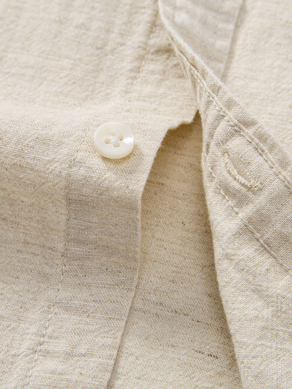 Stand Collar Linen Shirt