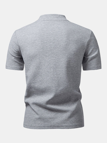 Ribbed Mock Neck T-Shirt