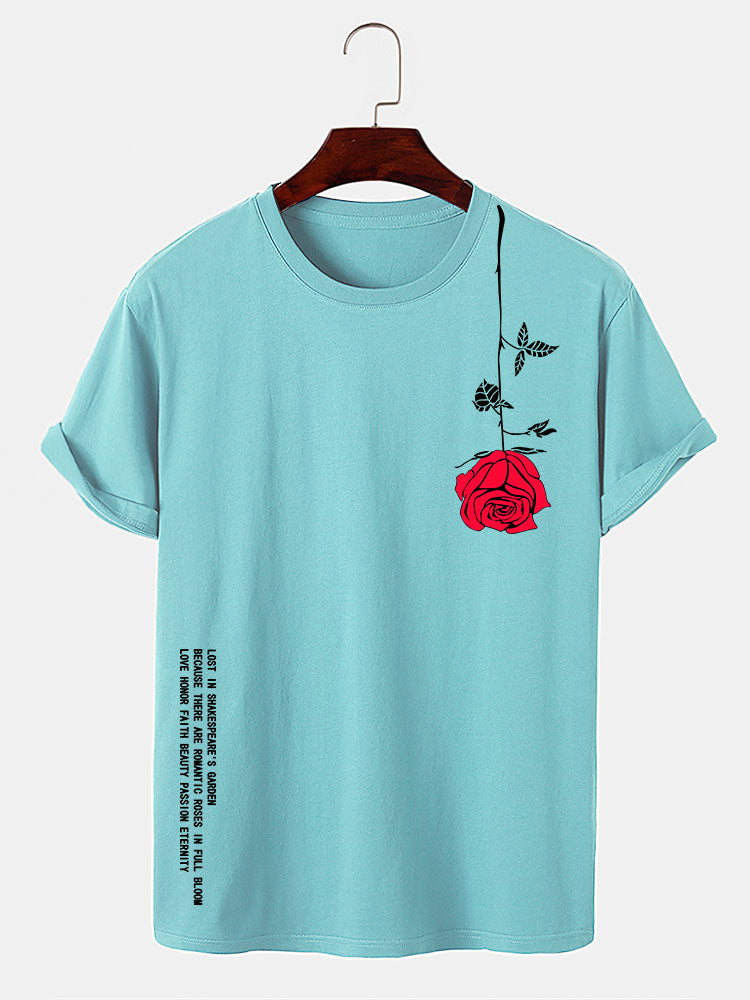 تي شيرت مزخرف بتصميم ورد