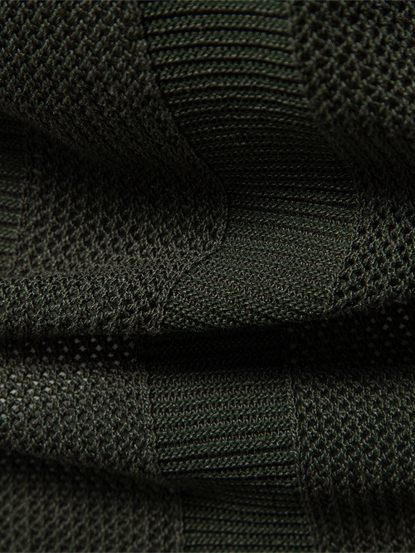 Stripe Hollow Knit V Neck Polo Shirt