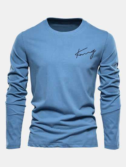 Long Sleeve King Print Cotton T-Shirt