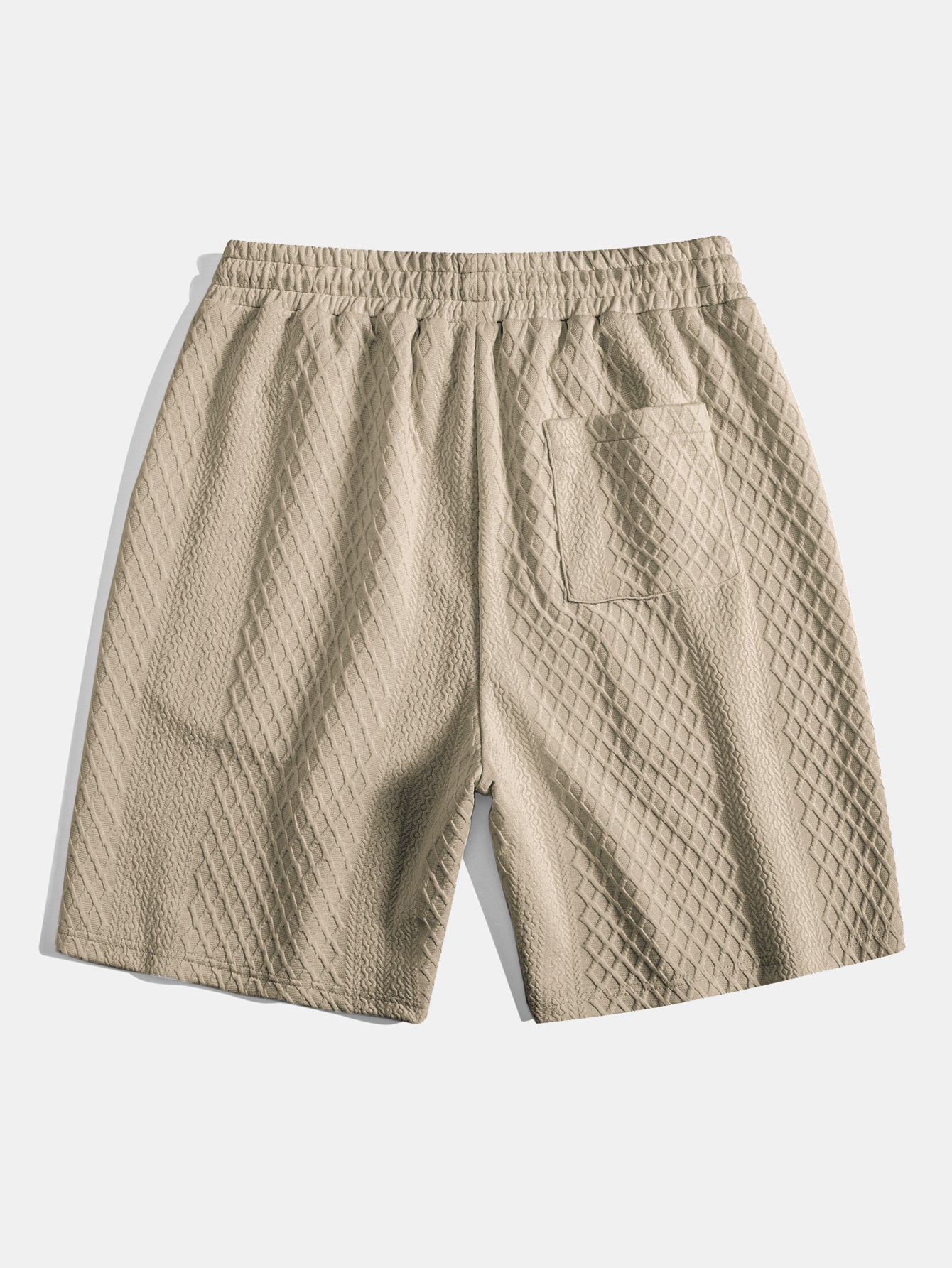 Diamond Geometric Jacquard Drawstring Shorts