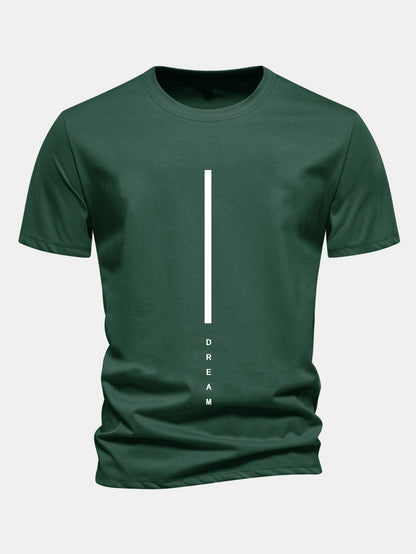 Regular Fit Dream Stripe Print Cotton T-Shirt