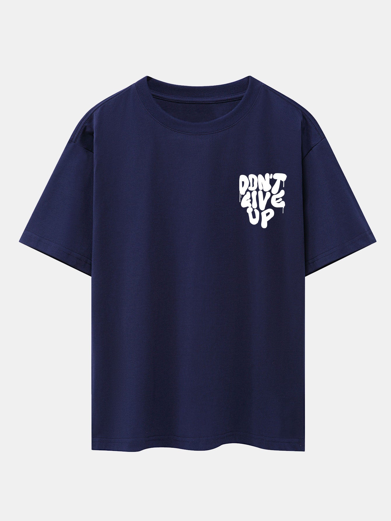 Don't Give Up Print Drop Shoulder Oversize T-Shirt
