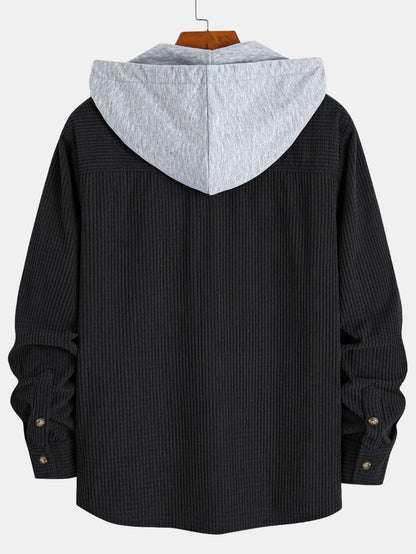 Waffle Corduroy Hooded Shirt