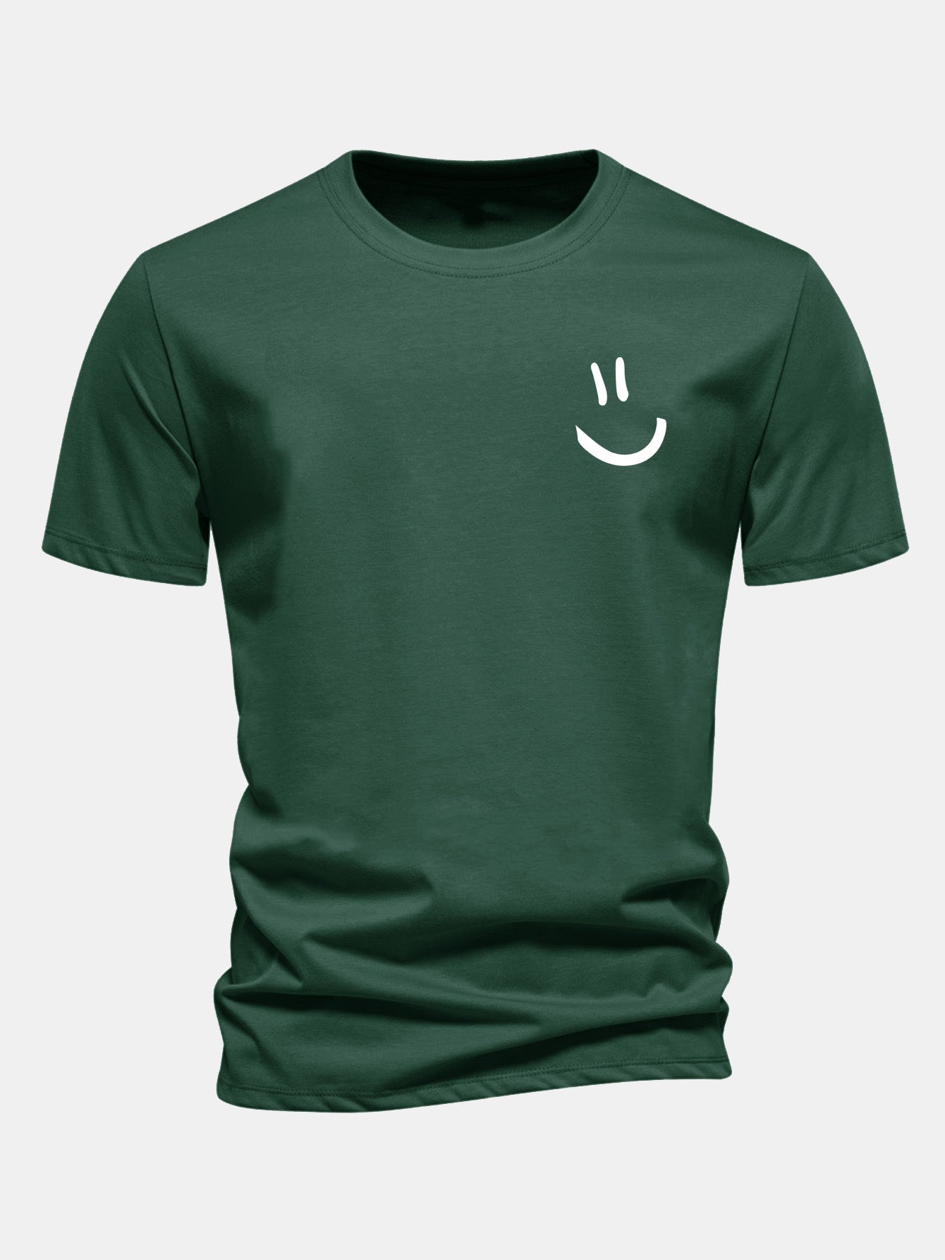 Regular Fit Smiley Face Print Cotton T-Shirt