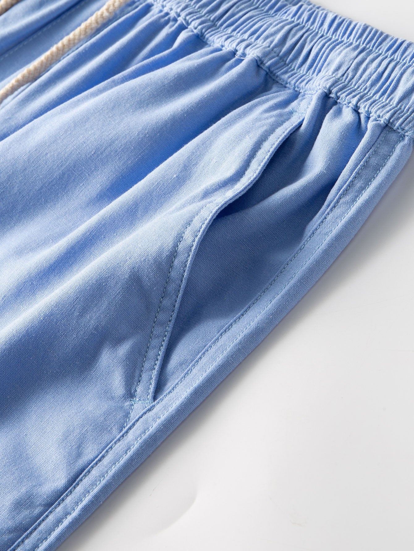 Linen And Cotton Blend 11" Shorts