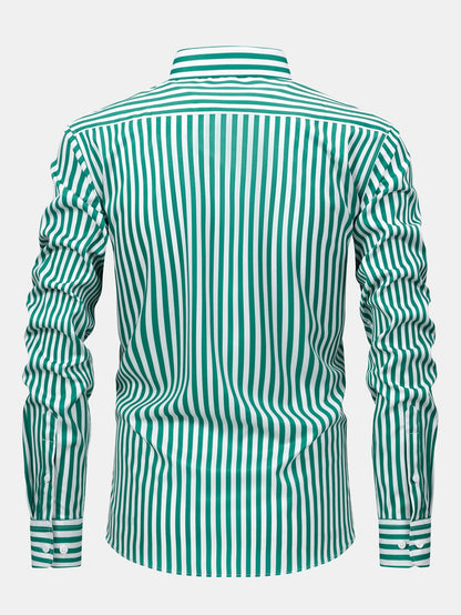 Long Sleeve Stripe Button Up Shirt