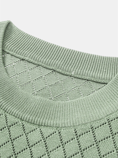 Diamond Open Knit T-Shirt