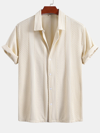Geometric Jacquard Button Up Shirt