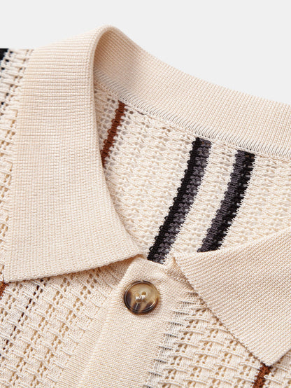 Stripe Crochet Button Up Shirt
