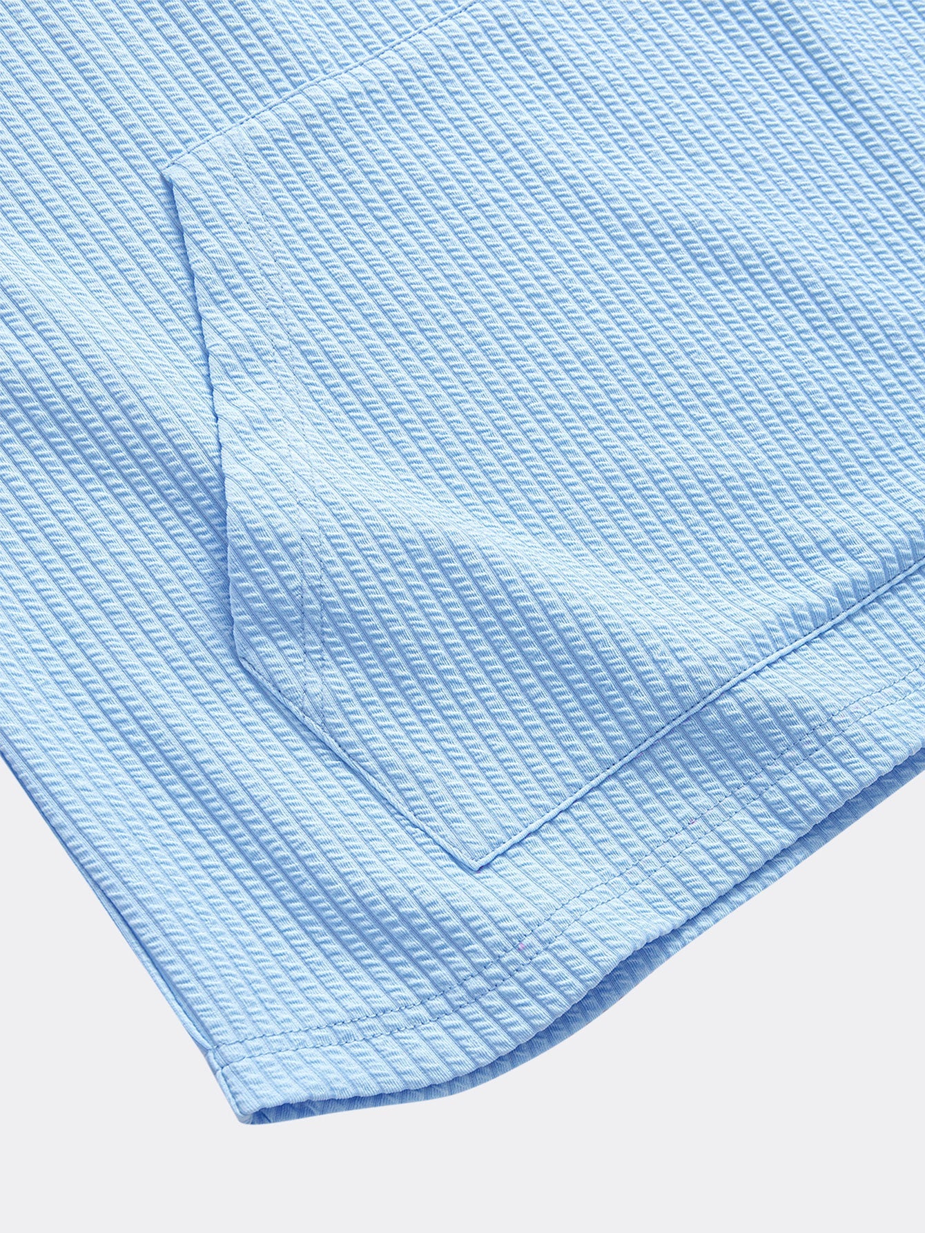 Kangaroo Pocket Ribbed Hooded T-Shirt