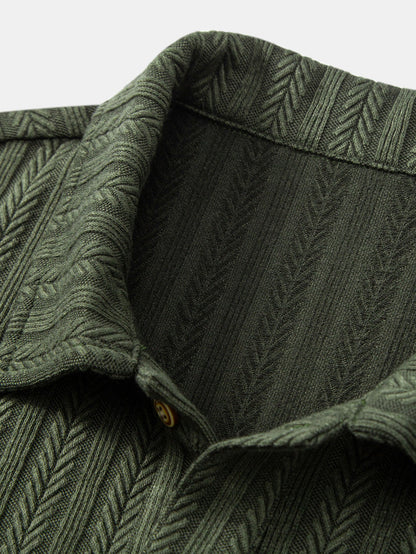 Wheat Ear Jacquard Polo Shirt