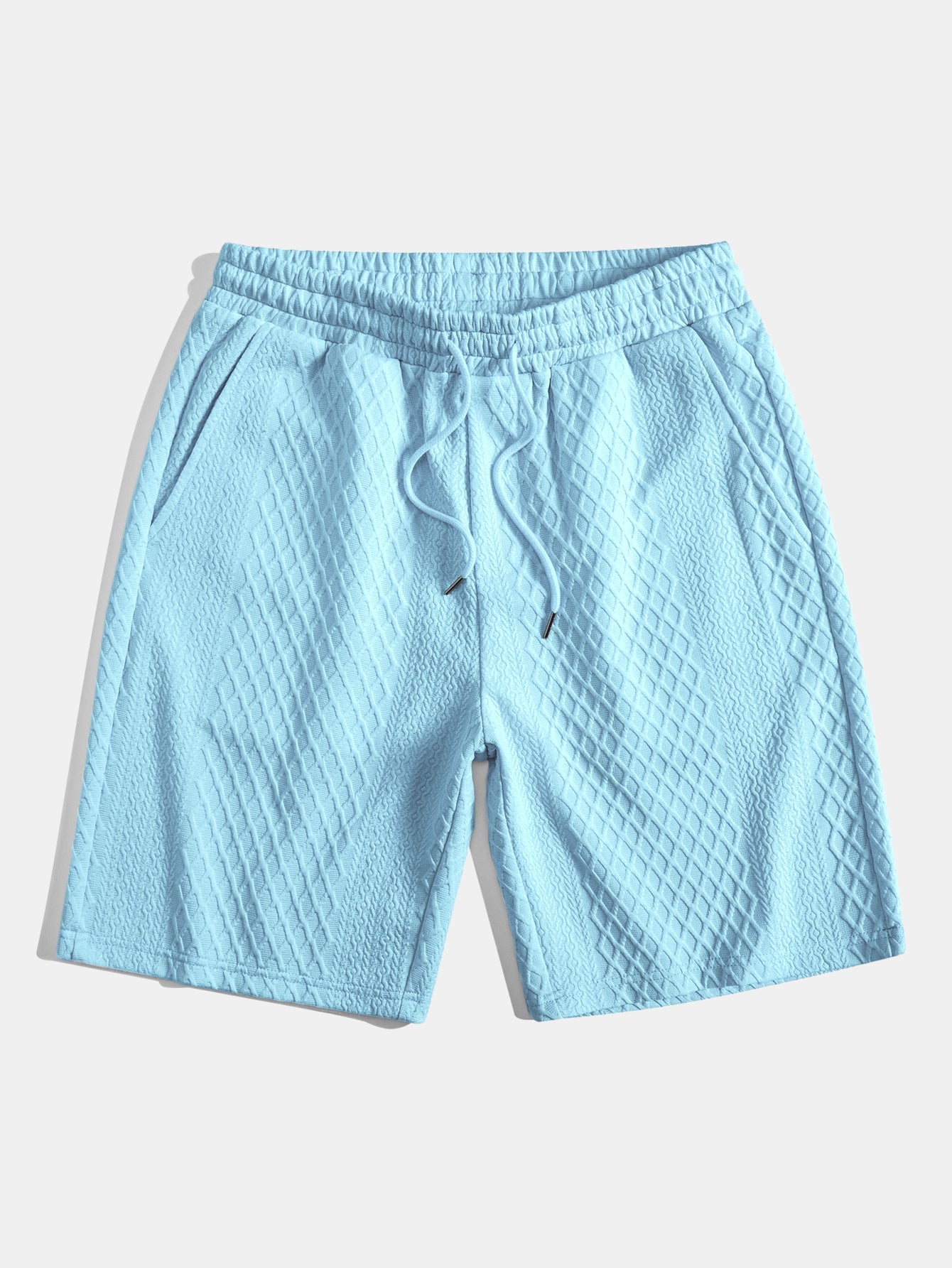 Diamond Geometric Jacquard Drawstring Shorts