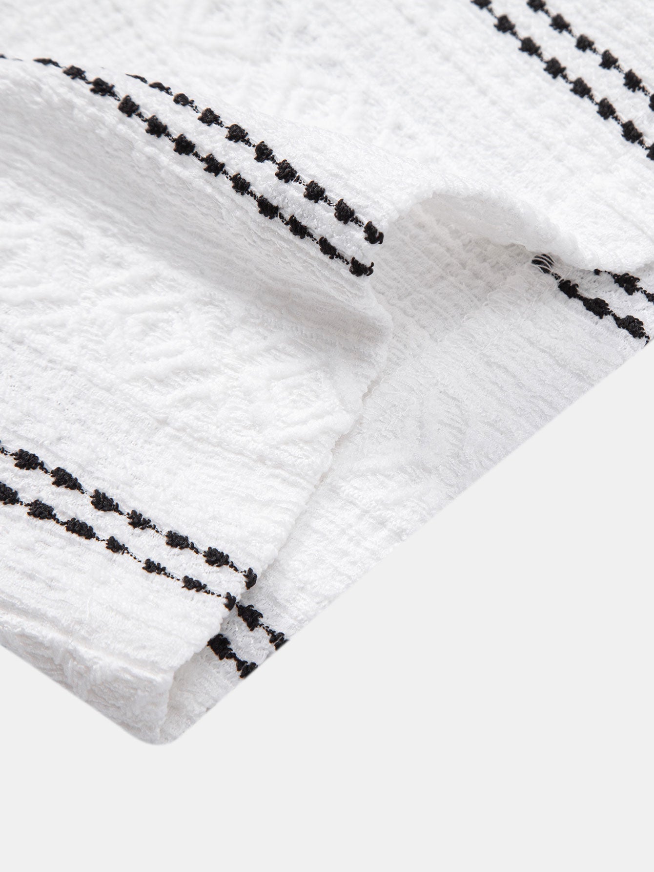 Geometric Striped Jacquard Button Up Shirt
