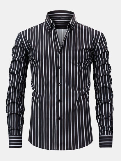Long Sleeve Stripe Button Up Shirt