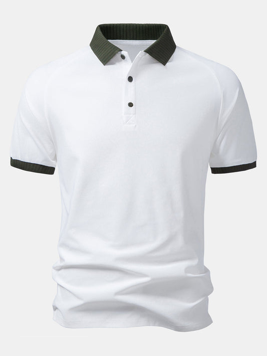 Contrast Raglan Sleeve Polo