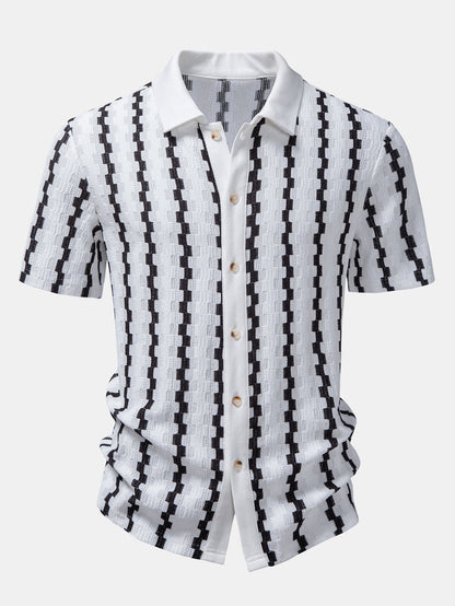 Plaid Jacquard Button Up Shirt