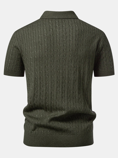 Twisted Jacquard Knit Polo