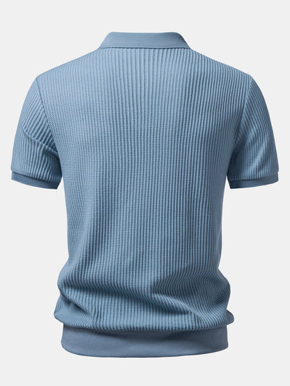Waffle Johnny Collar Polo With Pocket