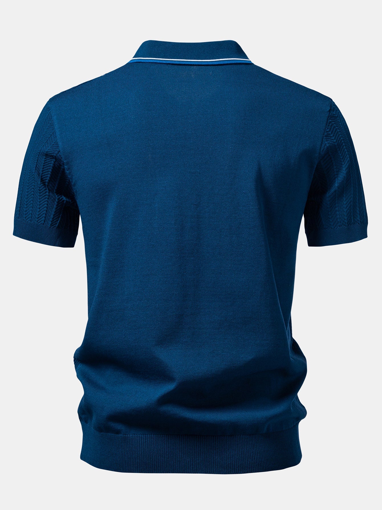 Contrast Textured Knit Polo