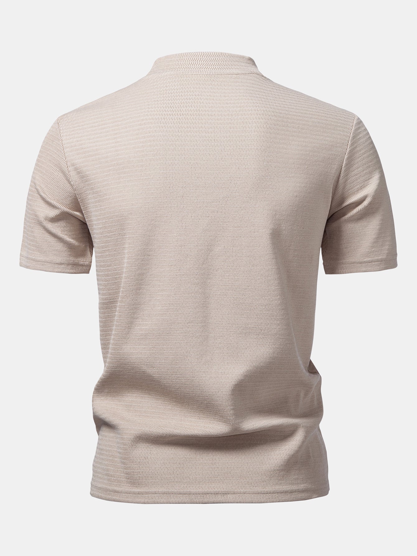 Textured Mock Neck T-Shirt