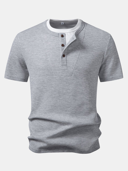 2 In 1 Waffle Henley Shirt