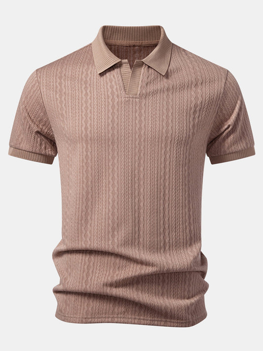 Twisted Jacquard Johnny Collar Polo