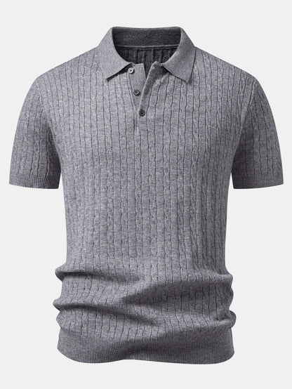 Twisted Jacquard Knit Polo