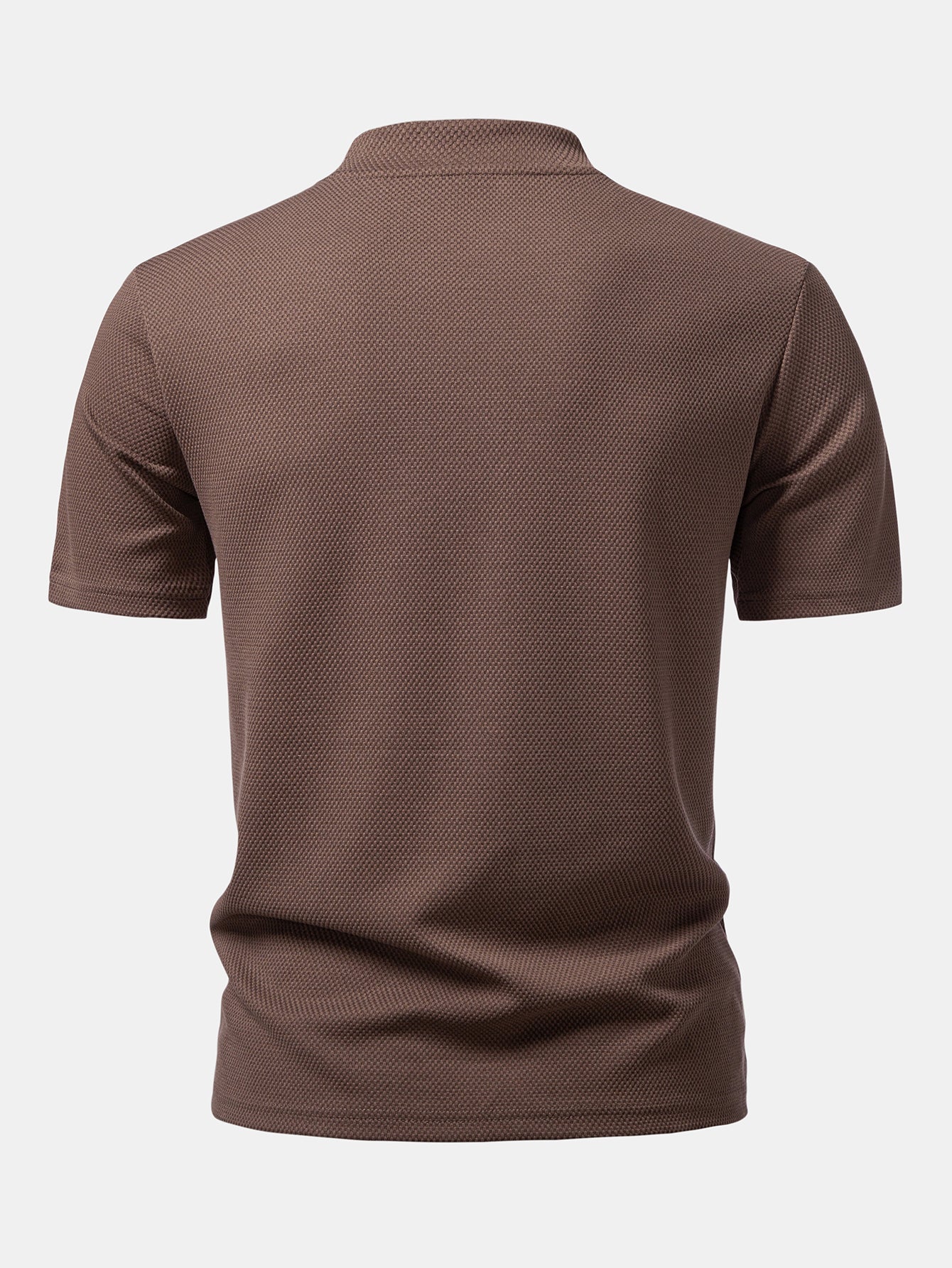 Textured Mock Neck T-Shirt