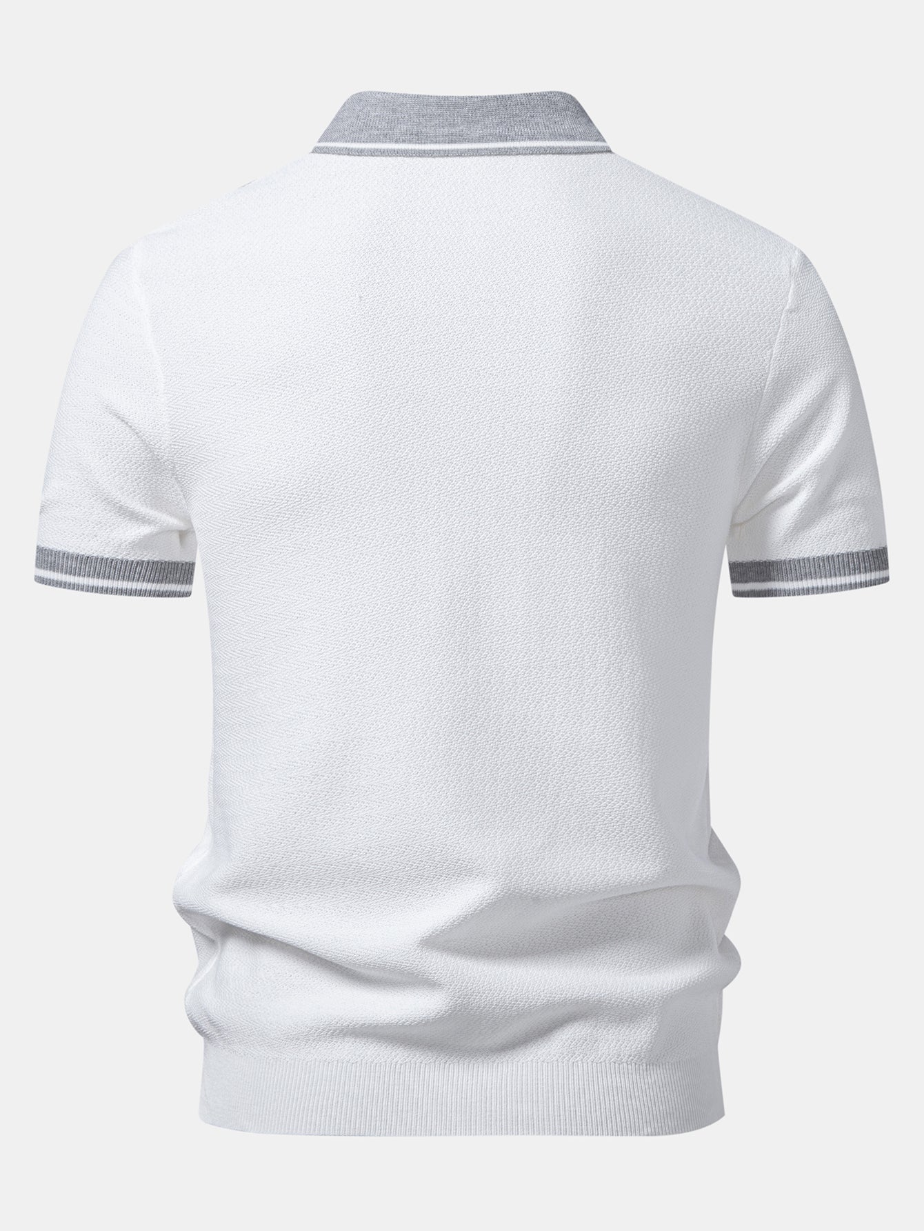 Contrast Zipper Knit Polo