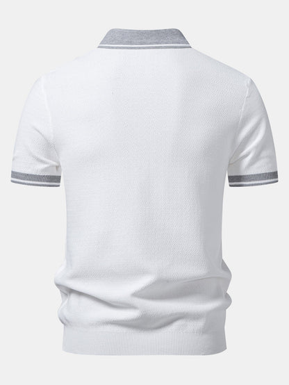 Contrast Zipper Knit Polo