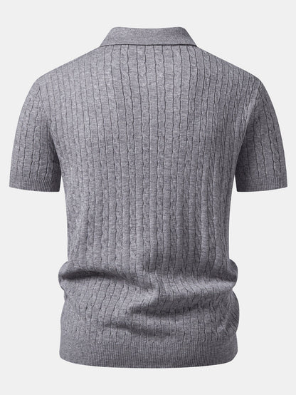 Twisted Jacquard Knit Polo