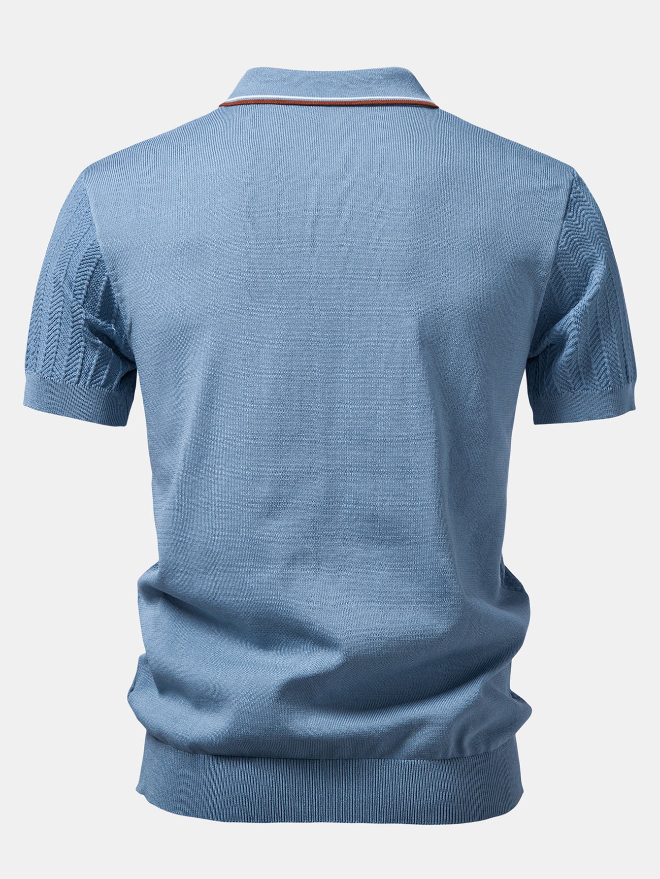 Contrast Textured Knit Polo