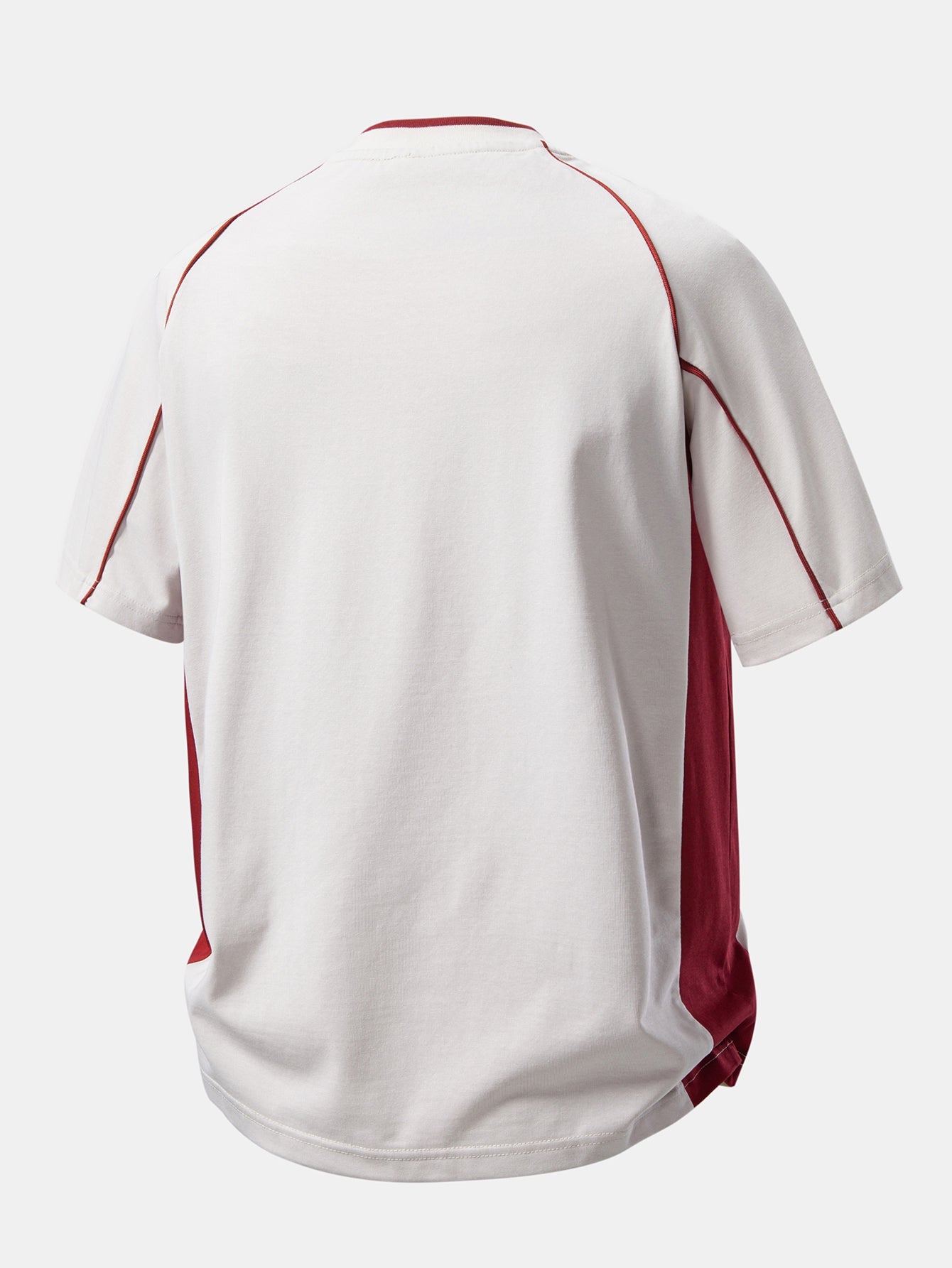 Contrast Piping V-Neck Raglan Sleeve T-Shirt
